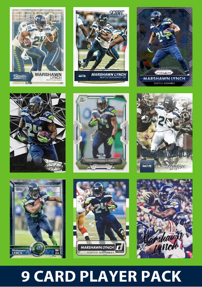 Marshawn Lynch 9 Card Legend Pack Donruss 2023 2024 Topps Panini Score Seattle Seahawks