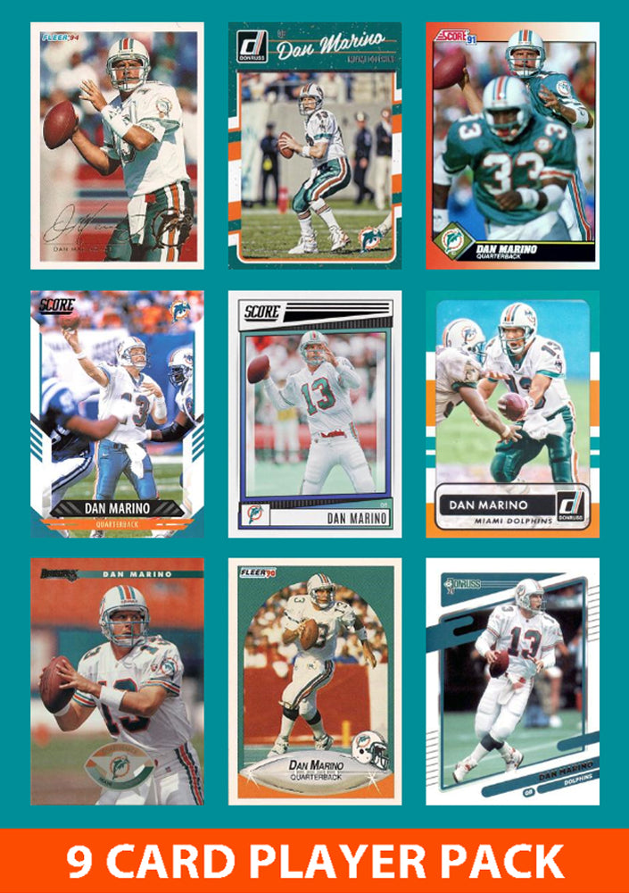 Dan Marino 9 Card Legend Pack Donruss Topps Panini Score Miami Dolphins