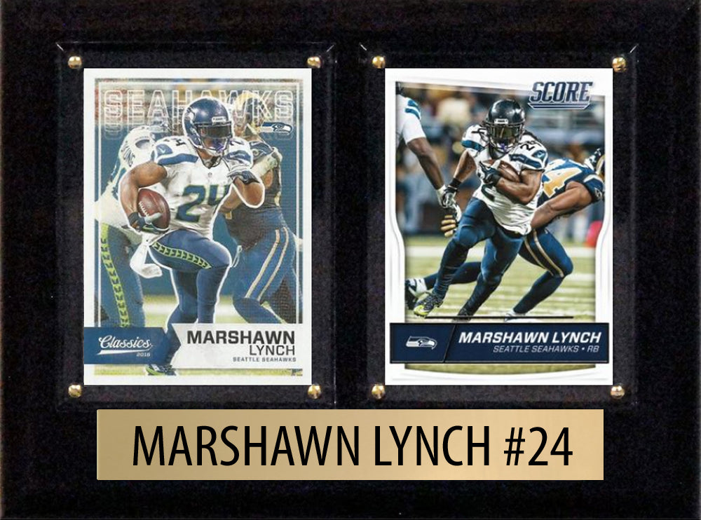 Marshawn Lynch Score Donruss 2023 2024  2 Card 6" x 8" Plaque Seattle Seahawks