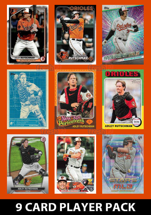 Adley Rutschman Baltimore Orioles 9 Card Player Pack 2024 2023 Topps Bowman