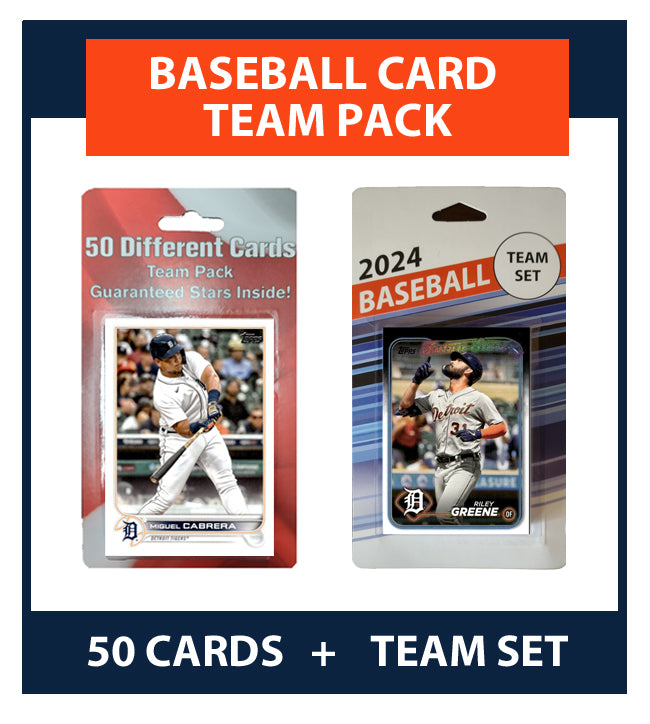 Detroit Tigers Team Pack Miguel Cabrera 50 Cards + 2024 Topps Team Set Greene