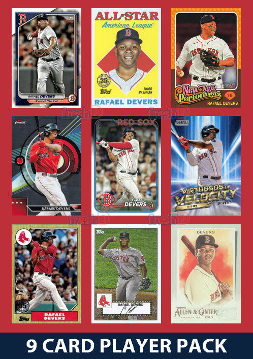 Rafael Devers Boston Red Sox 9 Card Player Pack 2024 2023 Topps Bowman