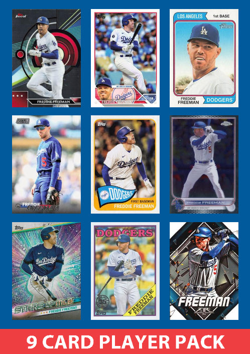 Freddie Freeman LA Dodgers 9 Card Player Pack 2024 2023 Topps Bowman