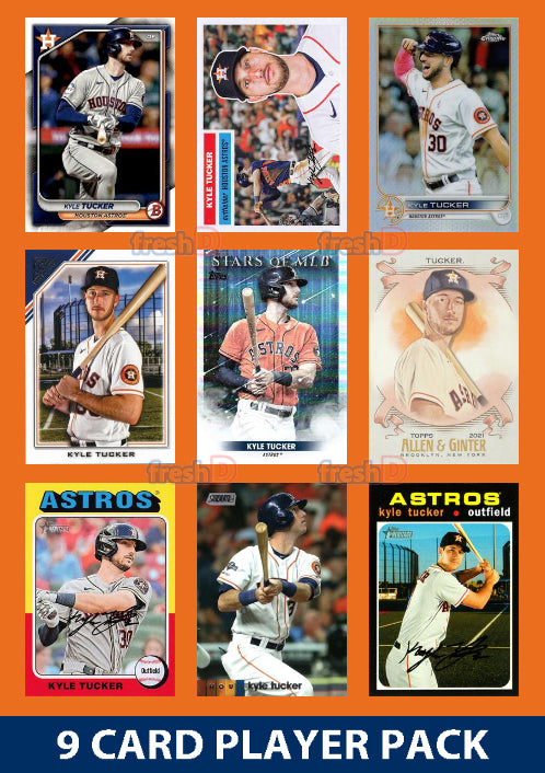 Kyle Tucker Houston Astros 9 Card Player Pack 2024 2023 Topps Bowman