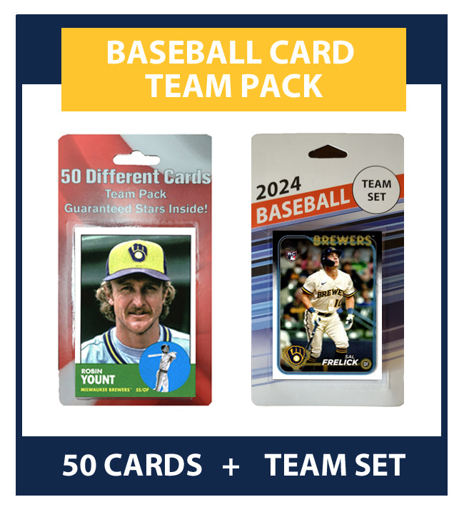 Milwaukee Brewers Team Pack 50 Cards Yount + 2024 Topps Team Set Frelick RC