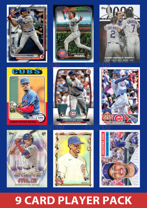 Christopher Morel Chicago Cubs 9 Card Player Pack 2024 2023 Topps Bowman