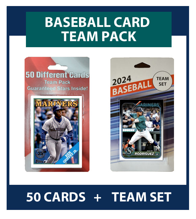 Seattle Mariners Team Pack 50 Cards Griffey + 2024 Topps Team Set Julio Rodriguez