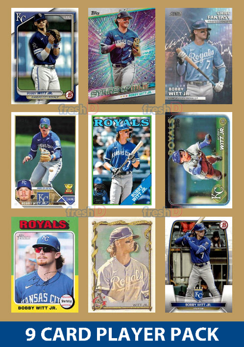 Bobby Witt Jr Kansas City Royals 9 Card Player Pack 2024 2023 Topps Bowman