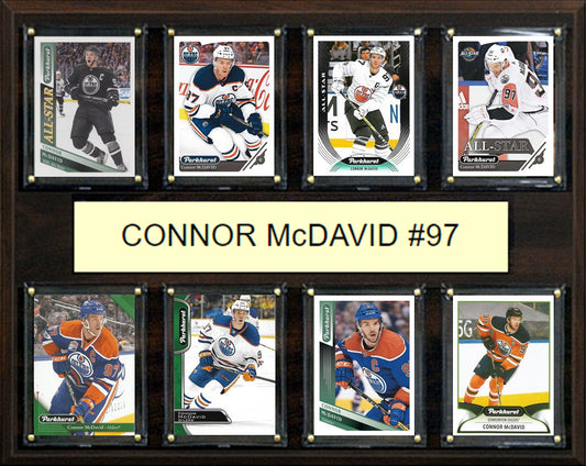 Connor McDavid #97 Edmonton Oilers Plaque 8 Cards Upper Deck Parkhurst