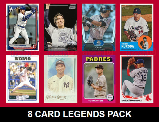 Japan Legends 8 Card MLB  Pack 2024 2023 Topps Bowman Ohtani Matsui Ichiro Darvish