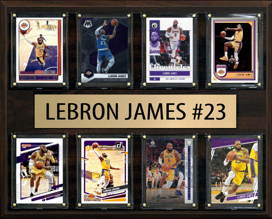 LeBron James #23 8 Card Plaque Donruss Hoops Fleer 2023 2024 Los Angeles Lakers