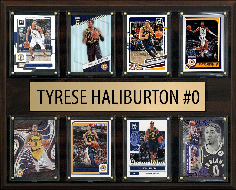 Tyrese Haliburton 8 Card Plaque Donruss Hoops Fleer 2023 2024 Indiana Pacers