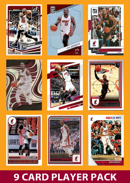 Bam Adebayo 9 Card Player Pack 2023-24 Hoops Donruss Panini Miami Heat