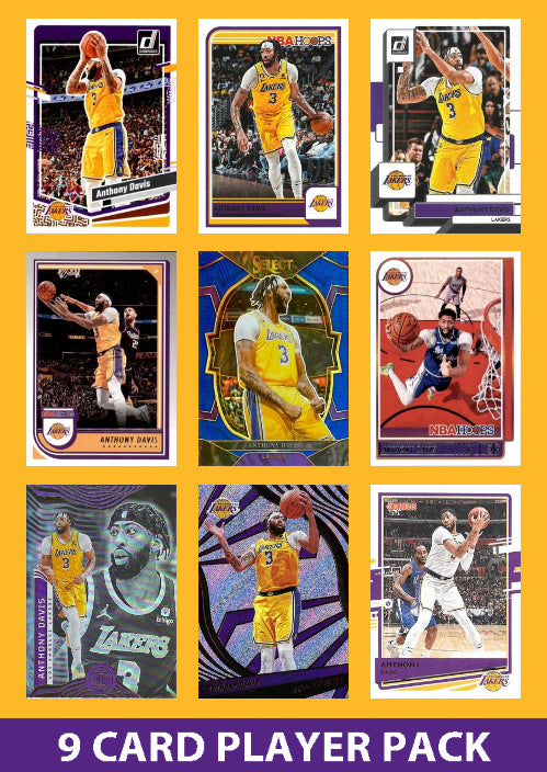 Anthony Davis 9 Card Player Pack 2023-24 Hoops Donruss Panini Los Angeles Lakers