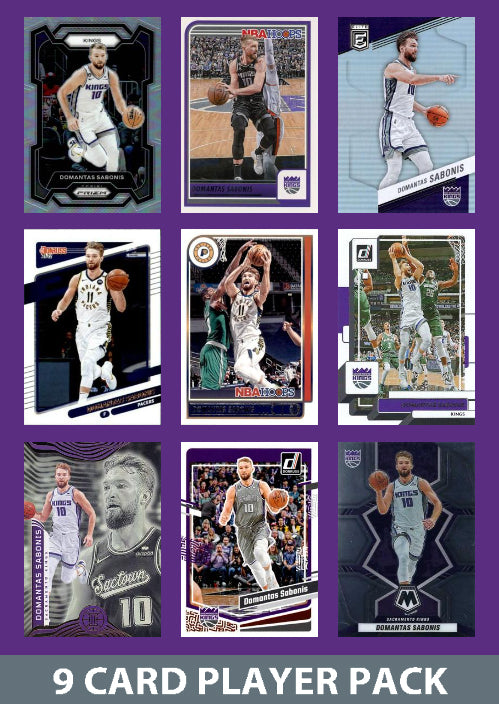 Domantas Sabonis 9 Card Player Pack 2023-24 Hoops Donruss Panini Sacramento Kings