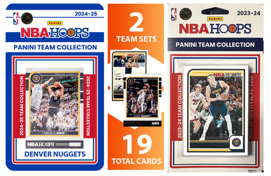 2023 2024 2025 NBA Hoops Factory Sealed NBA Basketball Card 2 Team Set Bundle Denver Nuggets - 19 Cards Total - Nikola Jokic, Jamal Murray,  DaRon Holmes II  RC