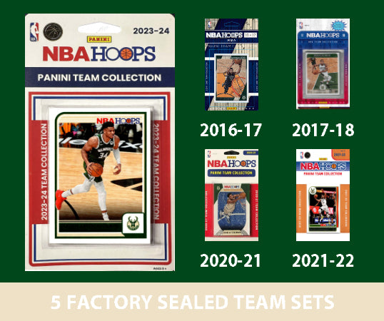 2023-24 NBA HOOPS Milwaukee Bucks Team Set MultiPack Giannis 2022 2018 2019 (Copy)