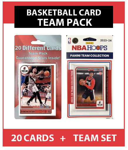 Portland Trailblazers Lillard 20 Cards + 2023-24 HOOPS Team Set Scoot