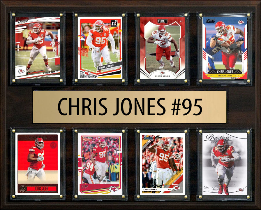 Chris Jones #95 8 Card Plaque Donruss Score Panini 2023 2024 Kansas City Chiefs