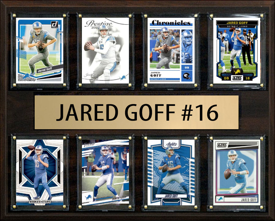 Jared Goff 8 Card Plaque Donruss Score Panini 2023 2024 Detroit Lions