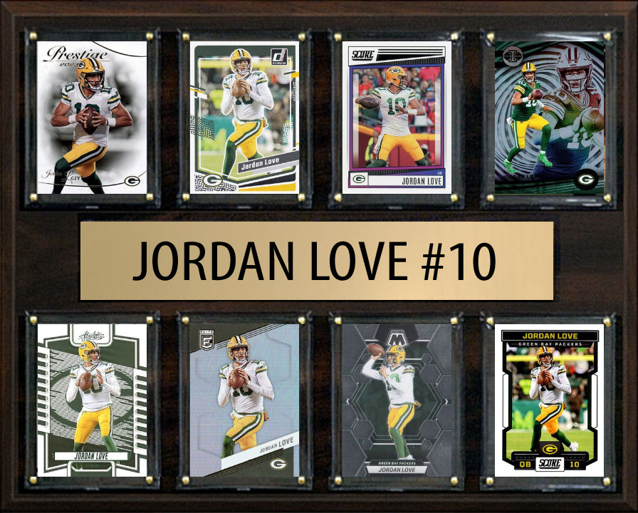 Jordan Love #10 8 Card Plaque Donruss Score Panini 2023 2024 Green Bay Packers