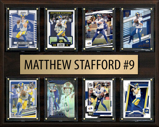 Matthew Stafford #9 8 Card Plaque Donruss Score Panini 2023 2024 LA Rams