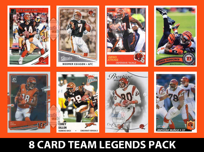 Cincinnati Bengals 8 Card Legends Pack Donruss Topps Panini Esiason Munoz