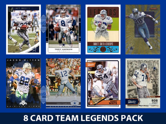 Dallas Cowboys 8 Card Legends Pack Donruss Topps Panini Emmitt Smith Staubach