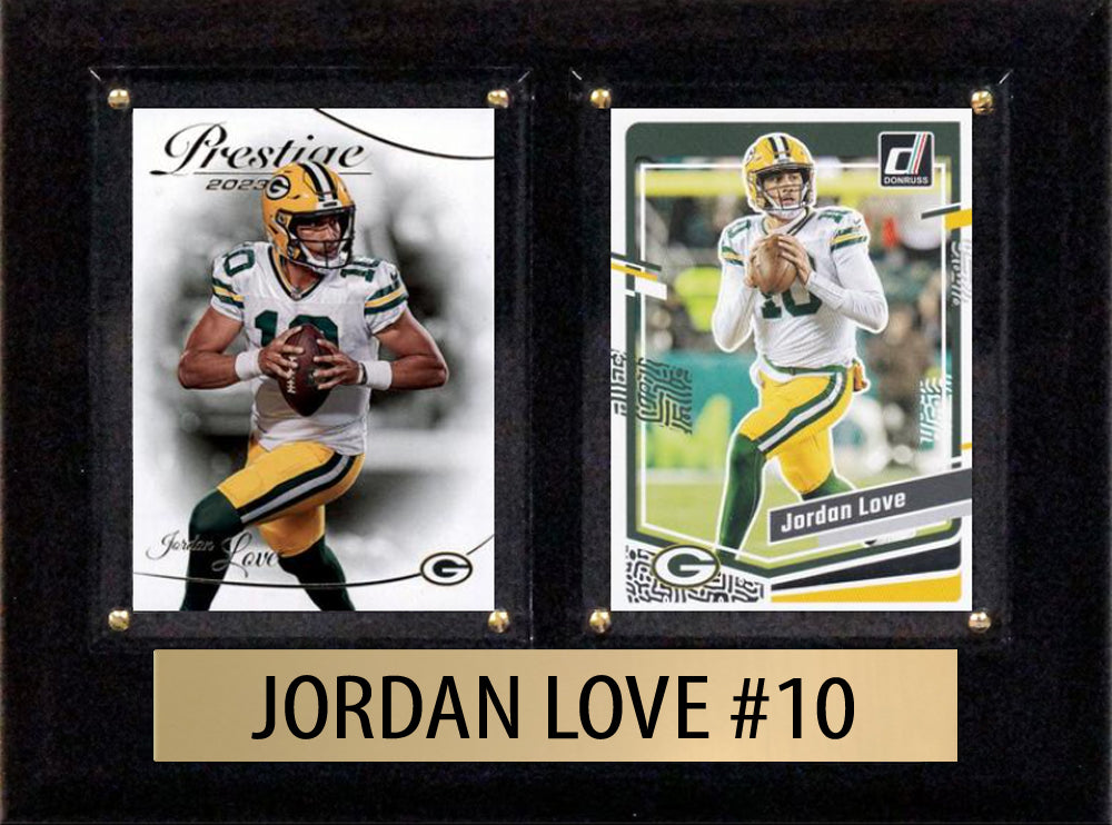 Jordan Love Score Donruss 2022 2021  2 Card 6" x 8" Plaque Green Bay Packers