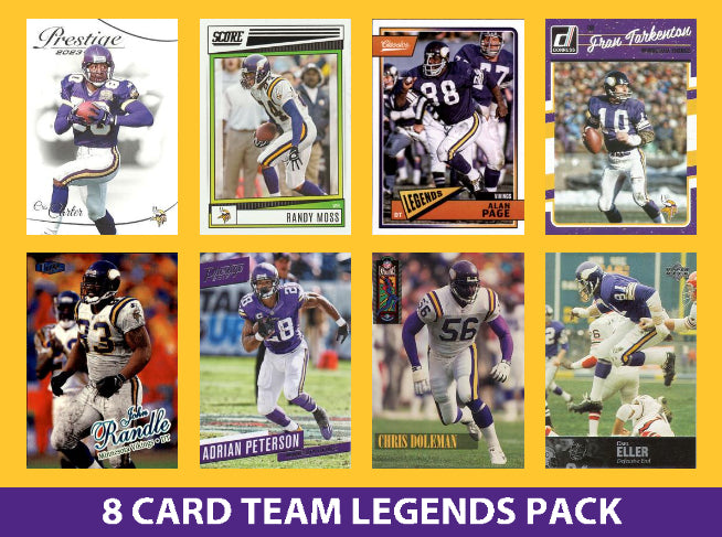 Minnesota Vikings 8 Card Legends Pack Donruss Topps Panini Randy Moss