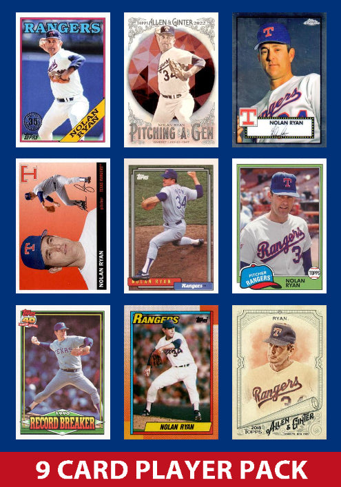 Nolan Ryan Texas Rangers 9 Card Legend Pack Topps Bowman