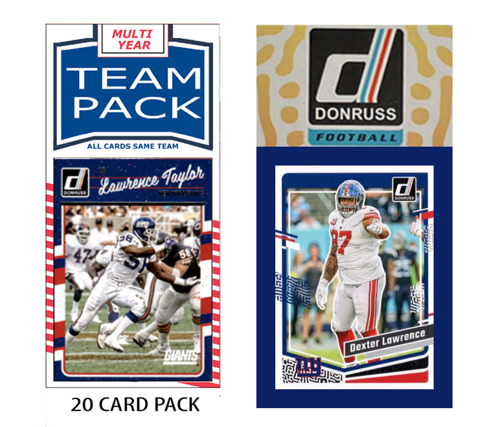 New York Giants Team Pack 20 Cards Lawrence Taylor + 2023 Donruss Team Set