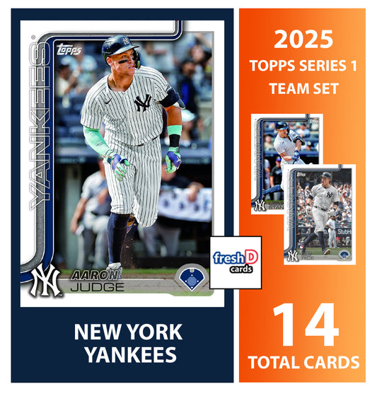 2025 Topps Series 1 Baseball Team Set 14 Cards New York Yankees Aaron Judge Jazz