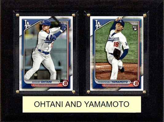 Shohei Ohtani Yoshinobu Yamamoto LA Dodgers 2024 Bowman Plaque