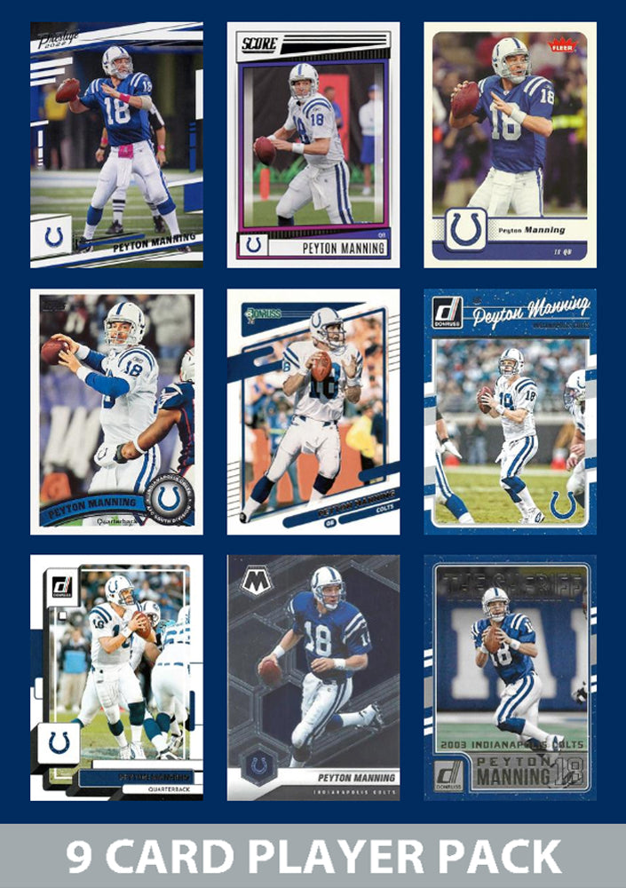 Peyton Manning 9 Card Legend Pack Donruss Topps Panini Score Indianapolis Colts