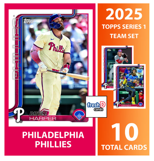 2025 Topps Series 1 Baseball Team Set 10 Cards Philadelphia Phillies Bryce Harper