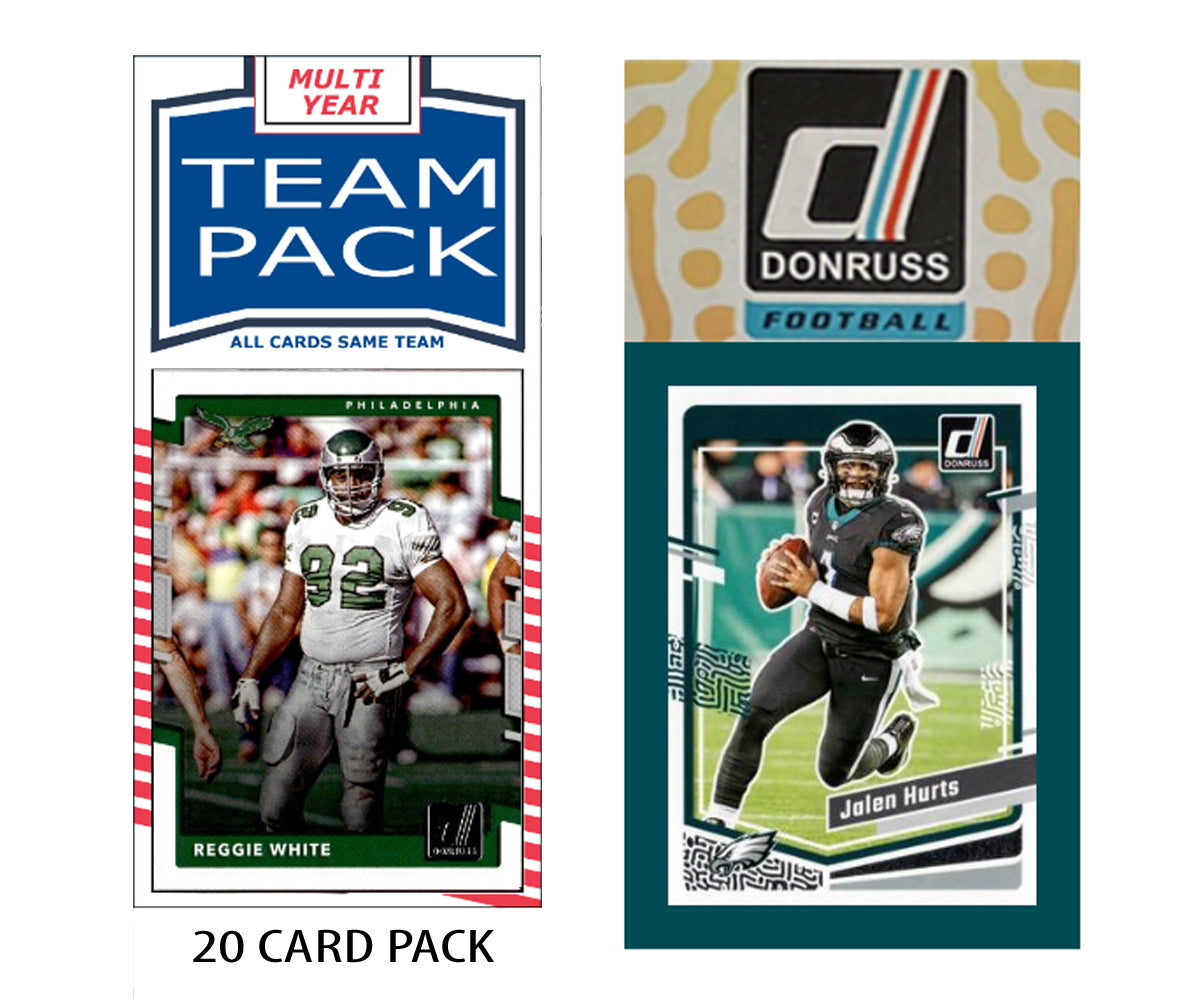 Philadelphia Eagles Team Pack 20 Cards + 2023 Donruss Team Set Hurts Kelce