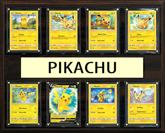 Pikachu Pokemon 8 Card Gift Plaque 12x15 Engraved Nameplate