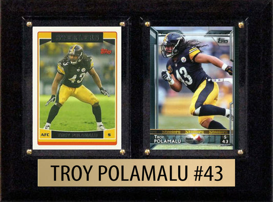 Troy Polamalu Score Donruss 2023 2024  2 Card 6" x 8" Plaque Pittsburgh Steelers