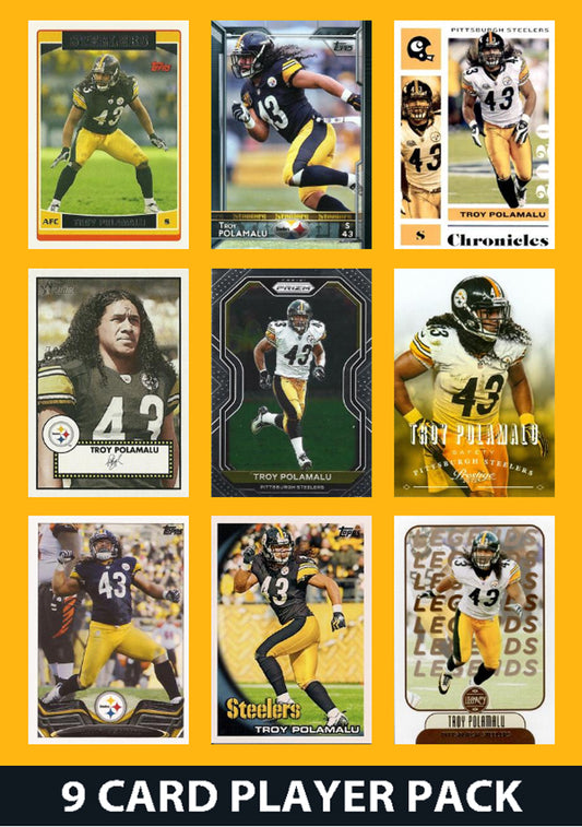 Troy Polamalu 9 Card Legend Pack Donruss Topps Panini Score Pittsburgh Steelers