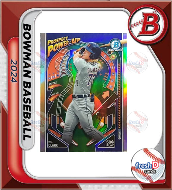 2024 Bowman Chrome Prospect Power Up Max Clark Detroit Tigers PP-12