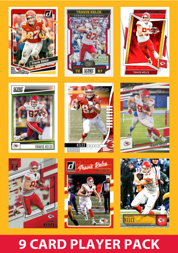 Travis Kelce 9 Card Player Pack 2023 NFL Donruss Panini Score Chiefs