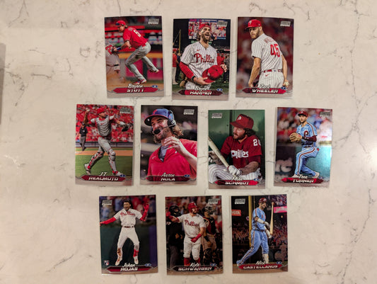 2024 Topps Stadium Club CHROME Team Set (10) Philadelphia Phillies Schmidt Harper Schwarber