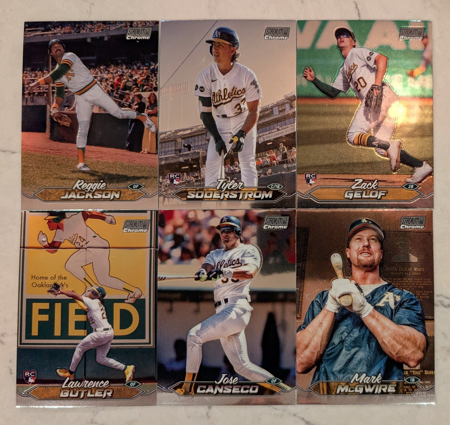 2024 Topps Stadium Club CHROME Team Set (6) Oakland A's McGwire Canseco Reggie Jackson