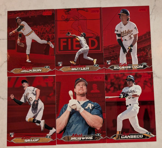 2024 Topps Stadium Club RED FOIL Team Set (6) Oakland A's McGwire Canseco Reggie Jackson