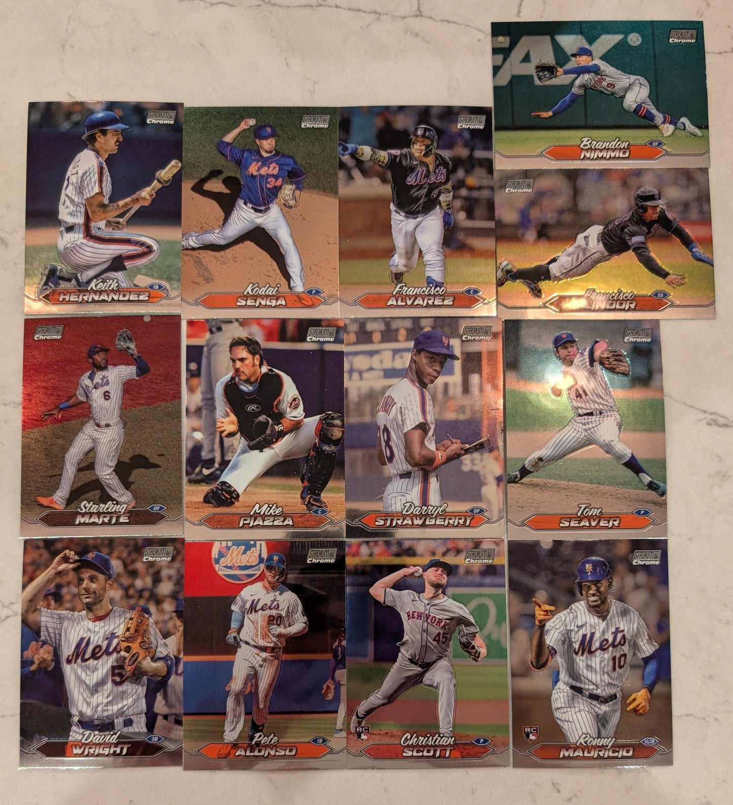 2024 Topps Stadium Club CHROME Team Set (13) New York Mets Alonso Lindor Seaver