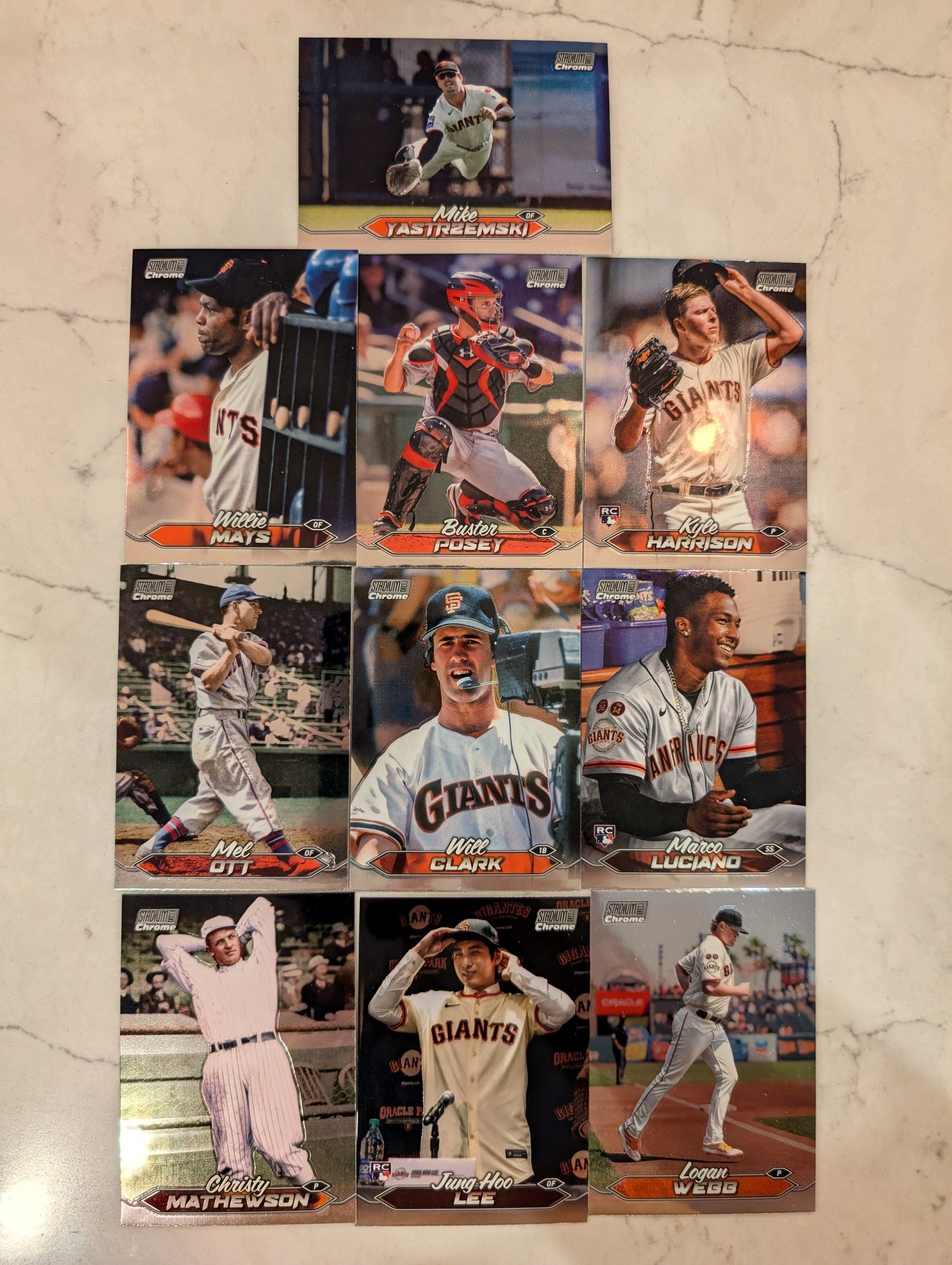 2024 Topps Stadium Club CHROME Team Set (13) San Francisco Giants Posey Will Clark Lee