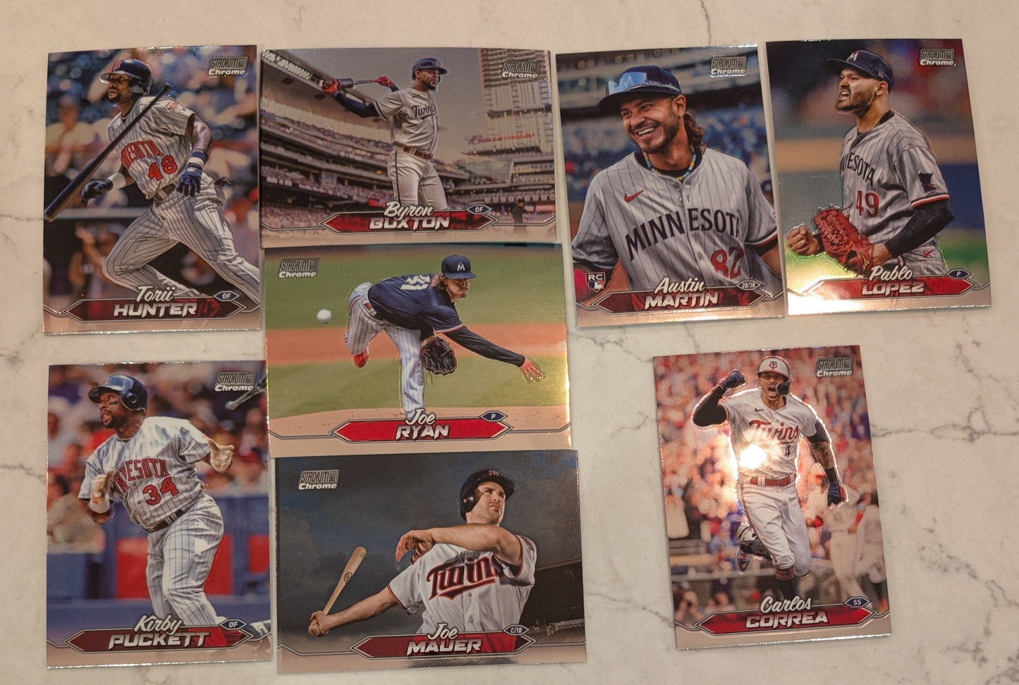 2024 Topps Stadium Club CHROME Team Set (8) Minnesota Twins Correa Puckett Mauer