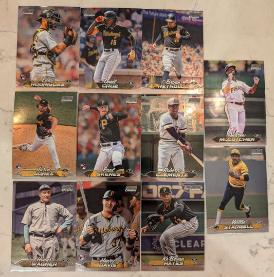 2024 Topps Stadium Club CHROME Team Set (11) Pittsburgh Pirates Paul Skenes RC 237 Clemente