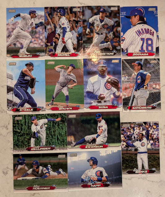 2024 Topps Stadium Club Team Set (13) Chicago Cubs Shota Imanaga PCA Banks Sandberg